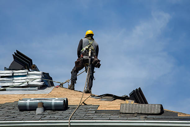 Professional Gutter Installation technician working in Herman, NE